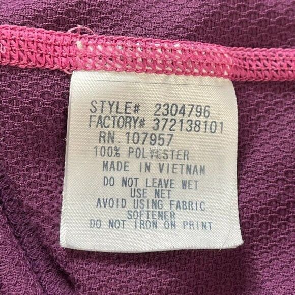 Montbell Womens Purple Quarter Zip Baselayer Hiking Long Sleeve Shirt Sz L - Picture 6 of 6